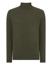 Load image into Gallery viewer, N.Peal Men&#39;s The Trafalgar Polo Neck Cashmere Jumper Moss Green
