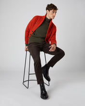 Load image into Gallery viewer, N.Peal Men&#39;s The Trafalgar Polo Neck Cashmere Jumper Moss Green
