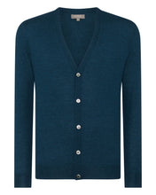 Load image into Gallery viewer, N.Peal Men&#39;s Fine Gauge Cashmere Cardigan Lapis Blue
