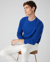 Load image into Gallery viewer, N.Peal Men&#39;s The Oxford Round Neck Cashmere Jumper Cobalt Blue
