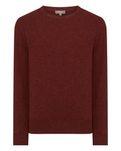Load image into Gallery viewer, N.Peal Men&#39;s The Oxford Round Neck Cashmere Jumper Copper Orange
