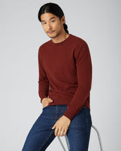 Load image into Gallery viewer, N.Peal Men&#39;s The Oxford Round Neck Cashmere Jumper Copper Orange
