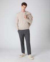 Load image into Gallery viewer, N.Peal The Oxford Round Neck Cashmere Jumper Heather Beige Brown

