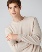 Load image into Gallery viewer, N.Peal The Oxford Round Neck Cashmere Jumper Heather Beige Brown

