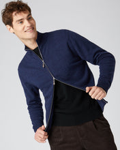 Load image into Gallery viewer, N.Peal Men&#39;s The Knightsbridge Zip Cashmere Jumper Imperial Blue
