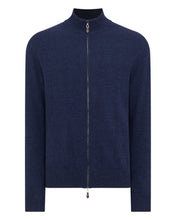 Load image into Gallery viewer, N.Peal Men&#39;s The Knightsbridge Zip Cashmere Jumper Imperial Blue
