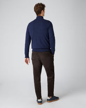 Load image into Gallery viewer, N.Peal Men&#39;s The Knightsbridge Zip Cashmere Jumper Imperial Blue
