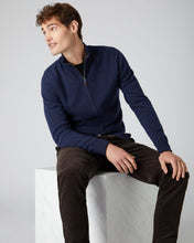 Load image into Gallery viewer, N.Peal Men&#39;s The Knightsbridge Zip Cashmere Jumper Imperial Blue
