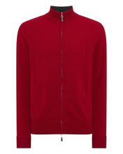 Load image into Gallery viewer, N.Peal Men&#39;s The Knightsbridge Zip Cashmere Jumper Ruby Red
