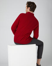 Load image into Gallery viewer, N.Peal Men&#39;s The Knightsbridge Zip Cashmere Jumper Ruby Red
