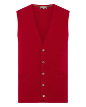 Load image into Gallery viewer, N.Peal Men&#39;s The Chelsea Milano Cashmere Waistcoat Ruby Red
