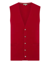 Load image into Gallery viewer, N.Peal Men&#39;s The Chelsea Milano Cashmere Waistcoat Ruby Red
