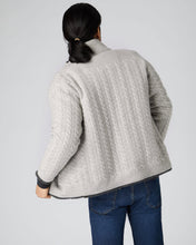 Load image into Gallery viewer, N.Peal Men&#39;s Fur Lined Cable Cardigan Fumo Grey
