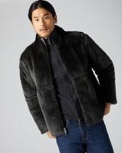 Load image into Gallery viewer, N.Peal Men&#39;s Fur Lined Cable Cardigan Fumo Grey

