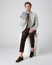 Load image into Gallery viewer, N.Peal Men&#39;s The Richmond Cable Cashmere Cardigan Fumo Grey
