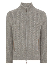 Load image into Gallery viewer, N.Peal Men&#39;s The Richmond Cable Cashmere Cardigan Pine Green

