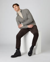 Load image into Gallery viewer, N.Peal Men&#39;s The Richmond Cable Cashmere Cardigan Pine Green

