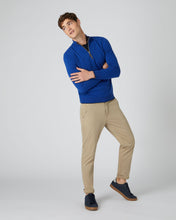 Load image into Gallery viewer, N.Peal Men&#39;s The Carnaby Half Zip Cashmere Jumper Cobalt Blue
