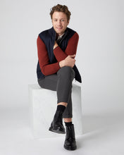 Load image into Gallery viewer, N.Peal Men&#39;s The Carnaby Half Zip Cashmere Jumper Copper Orange
