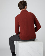 Load image into Gallery viewer, N.Peal Men&#39;s The Carnaby Half Zip Cashmere Jumper Copper Orange
