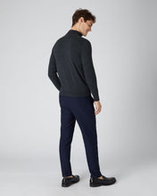 Load image into Gallery viewer, N.Peal Men's Carnaby Half Zip Cashmere Jumper Dark Charcoal Grey
