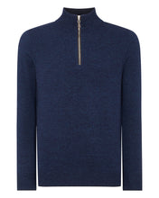 Load image into Gallery viewer, N.Peal Men&#39;s The Carnaby Half Zip Cashmere Jumper Imperial Blue
