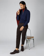 Load image into Gallery viewer, N.Peal Men&#39;s The Carnaby Half Zip Cashmere Jumper Imperial Blue
