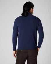 Load image into Gallery viewer, N.Peal Men&#39;s The Carnaby Half Zip Cashmere Jumper Imperial Blue
