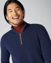 Load image into Gallery viewer, N.Peal Men&#39;s The Carnaby Half Zip Cashmere Jumper Imperial Blue
