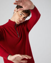 Load image into Gallery viewer, N.Peal Men&#39;s The Carnaby Half Zip Cashmere Jumper Ruby Red

