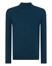 Load image into Gallery viewer, N.Peal Men&#39;s Fine Gauge Cashmere Mock Turtle Neck Jumper Lapis Blue
