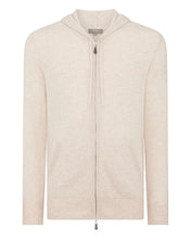 Load image into Gallery viewer, N.Peal Men&#39;s Hooded Zipped Cashmere Top Heather Beige Brown
