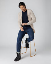 Load image into Gallery viewer, N.Peal Men&#39;s Hooded Zipped Cashmere Top Heather Beige Brown
