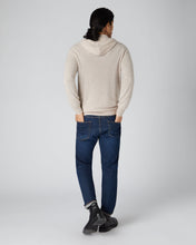 Load image into Gallery viewer, N.Peal Men&#39;s Hooded Zipped Cashmere Top Heather Beige Brown

