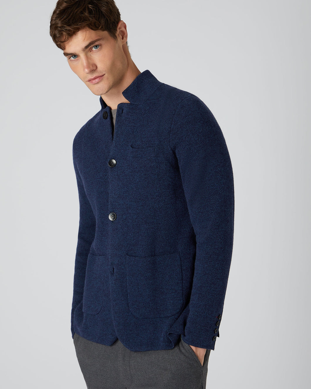 N.Peal Men's Milano Cashmere Jacket Imperial Blue