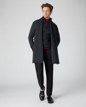Load image into Gallery viewer, N.Peal Men&#39;s Cable Half Zip Cashmere Jumper Dark Charcoal Grey
