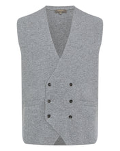 Load image into Gallery viewer, N.Peal Men&#39;s Double Breasted Cashmere Waistcoat Flannel Grey
