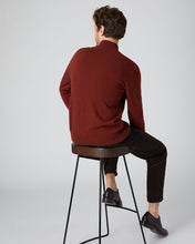 Load image into Gallery viewer, N.Peal Men&#39;s Turtle Neck Cashmere Jumper Copper Orange
