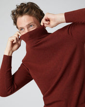 Load image into Gallery viewer, N.Peal Men&#39;s Turtle Neck Cashmere Jumper Copper Orange

