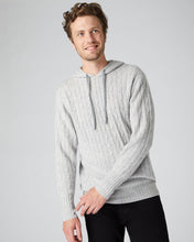 Load image into Gallery viewer, N.Peal Men&#39;s Cable Cashmere Hoodie Fumo Grey
