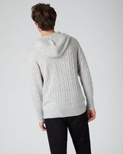 Load image into Gallery viewer, N.Peal Men&#39;s Cable Cashmere Hoodie Fumo Grey
