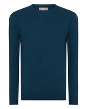 Load image into Gallery viewer, N.Peal Men&#39;s Fine Gauge Cashmere Round Neck Jumper Lapis Blue
