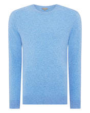 Load image into Gallery viewer, N.Peal Men&#39;s Baby Cashmere Round Neck Jumper Blue
