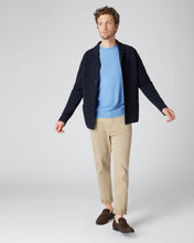 Load image into Gallery viewer, N.Peal Men&#39;s Baby Cashmere Round Neck Jumper Blue
