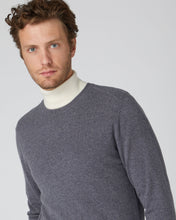 Load image into Gallery viewer, N.Peal Men&#39;s Baby Cashmere Round Neck Jumper Dark Grey
