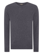 Load image into Gallery viewer, N.Peal Men&#39;s Baby Cashmere Round Neck Jumper Dark Grey

