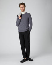 Load image into Gallery viewer, N.Peal Men&#39;s Baby Cashmere Round Neck Jumper Dark Grey
