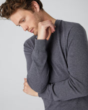 Load image into Gallery viewer, N.Peal Men&#39;s Baby Cashmere V Neck Jumper Dark Grey
