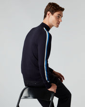Load image into Gallery viewer, N.Peal Men&#39;s Cotton/Cashmere Stripe Jumper Navy Blue
