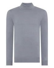 Load image into Gallery viewer, N.Peal Men&#39;s Fine Gauge Cashmere Roll Neck Jumper Steel Grey
